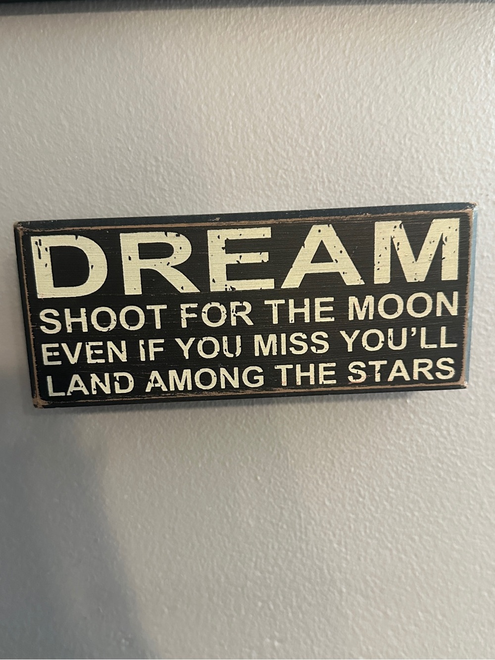 Dream Inspirational Wall Sign - Black and Cream